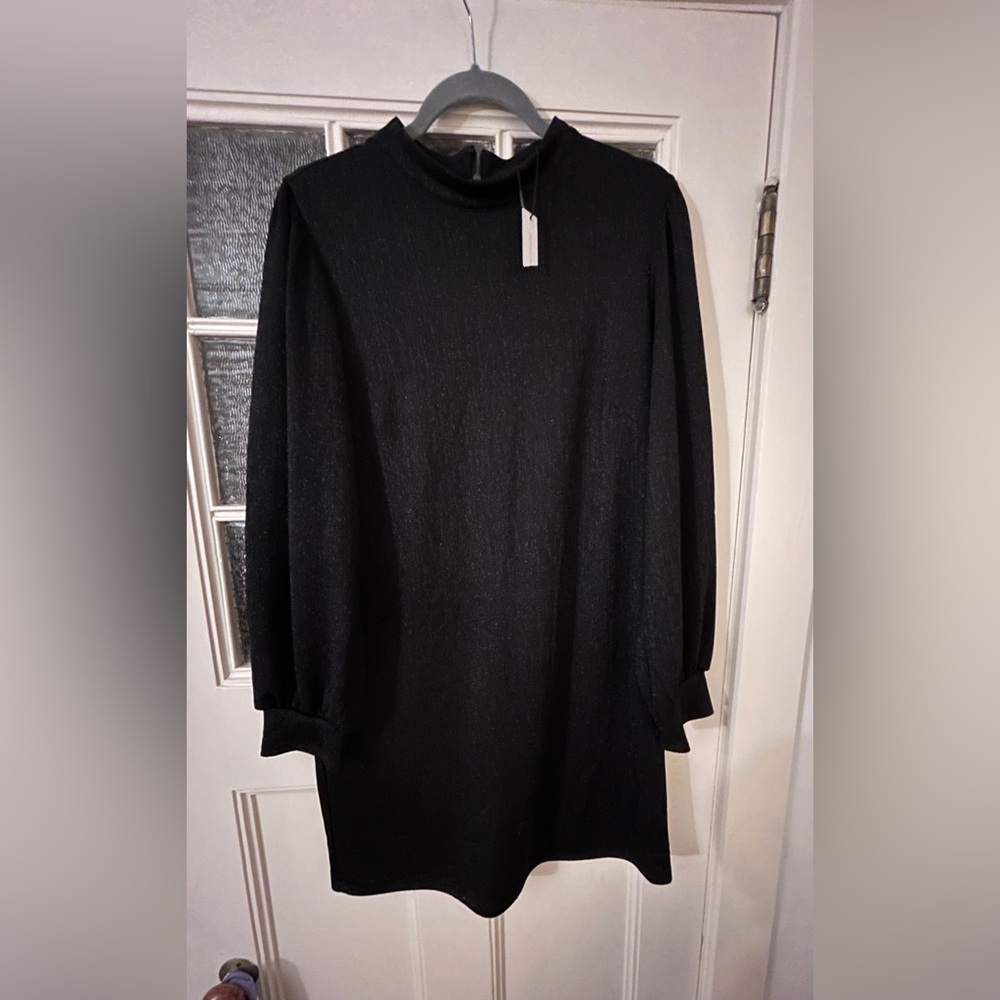 Sanctuary Shimmering Black Long Sleeve Dress